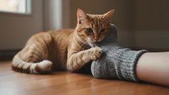 Waarom gooit een kat zich op zijn poten en bijt